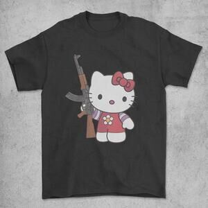 Style Hello Kitty Ak47 T Shirt Black